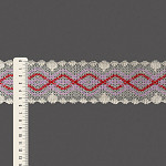 ENTREMEIO CROCHÊ BRUNA 5,7cm CRU/CEREJA/LAVANDA 10m