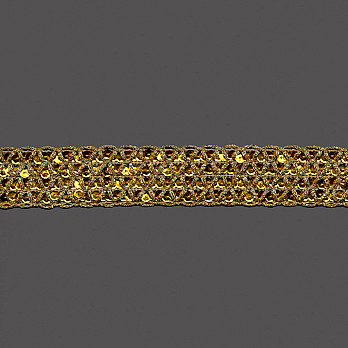 PASSAMANARIA PAETÊ SEXTAVADO TRANÇADO 3,6cm OURO 20m