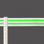 ELÁSTICO MÉDIO LISTRADO BOMBER 4,1cm CHAMPAGNE/VERDE NEON 25m
