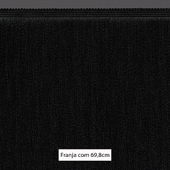 FRANJA MÉDIA LISA 69,8cm PRETO 10m