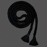 CORDÃO GROSSO 1,2cm COM PINGENTE PRETO 1,8m 1un