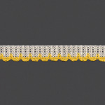 RENDA BICO ONDULADO LEILA 3,1cm CRU/AMARELO MÉDIO 30m