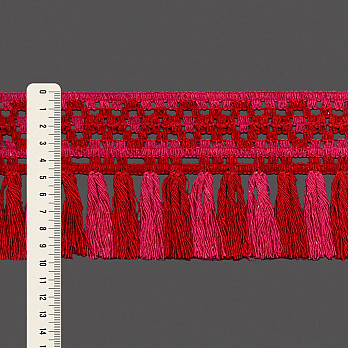 FRANJA MACRAMÊ ZOLA 9,8cm PINK/VERMELHO 10m