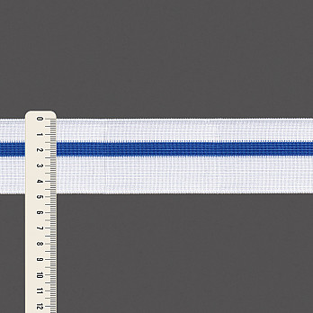 ELÁSTICO LISTRADO 4,8cm BRANCO/AZUL/BRANCO 25m