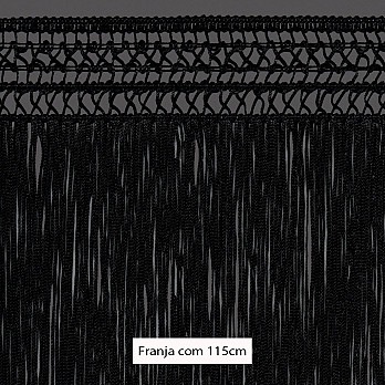 FRANJA MACRAMÊ PALITO X 115cm PRETO 10m