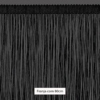 FRANJA VISCOSE 80cm PRETO 10m