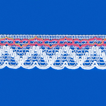 RENDA CORAÇÃO ZIG ZAG CUORE 3,5cm COM FIO MESCLA 30m