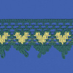 RENDA CORAÇÃO 4,8cm VERDE BANDEIRA/AMARELO 30m