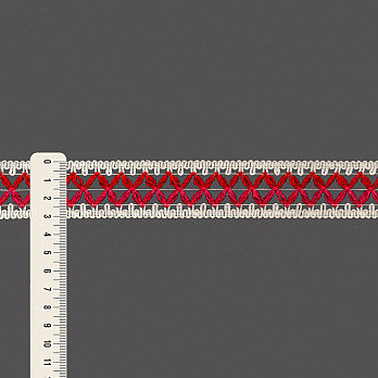 ENTREMEIO X FILIPA 3,1cm CRU/VERMELHO CORAL/PINK 30m
