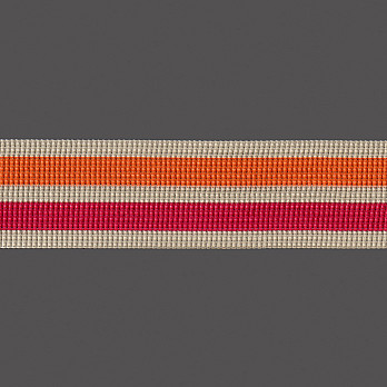ELÁSTICO PREGA LISTRA 5,6cm AREIA/SALMÃO/MAGENTA 25m