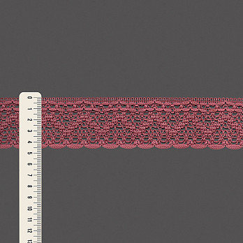 RENDA CORAÇÃO ZIG ZAG CUORE 4,6cm ROSÉ ESCURO 30m