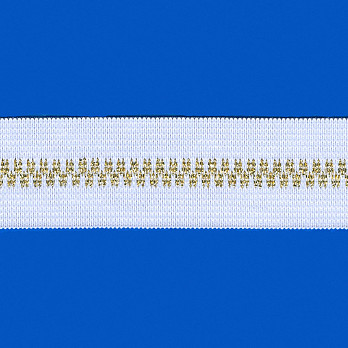 ELÁSTICO ZÍPER 3cm BRANCO/OURO 25m