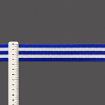 ELÁSTICO MÉDIO LISTRADO 3,4cm AZUL ROYAL/BRANCO 25m