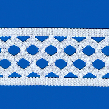 ELÁSTICO GRADE 5,3cm BRANCO/LUREX TRANSPARENTE 25m