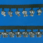 PASSAMANARIA PINGENTE POP CORN 3,8cm PRETO/CHAMPAGNE 10m