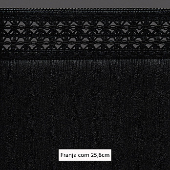 FRANJA MACRAMÊ FLOR 25,8cm PRETO 10m