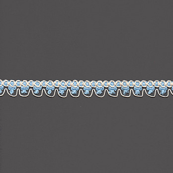 RENDA FLOR BICO 2cm CRU/AZUL CELESTE 30m