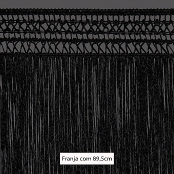 FRANJA MACRAMÊ PALITO X 89,5cm PRETO 10m