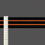 ELÁSTICO MÉDIO LISTRADO SPORT 4,9cm PRETO/PRETO/SALMÃO 25m