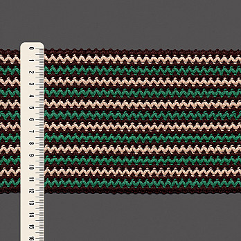 ELÁSTICO ZIG ZAG CADENETA 12,3cm CAFÉ/CRU/VERDE 25m