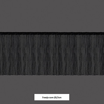 FRANJA VISCOSE SIMPLES 29,7cm PRETO 10m