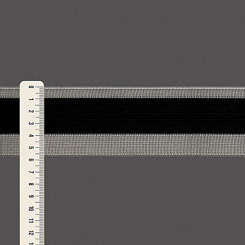 ELÁSTICO IMBUIA LISTRADO 5,7cm CINZA MÉDIO/PRETO 25m