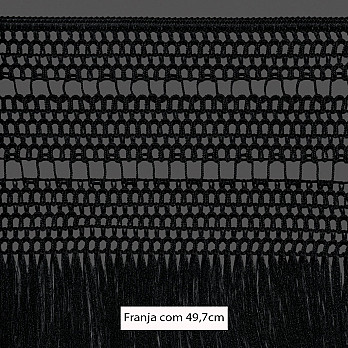 FRANJA MACRAMÊ PALITO 49,7cm PRETO 10m