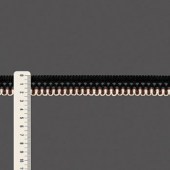 RENDA BICO ONDULADO 2,4cm PRETO/CAMURÇA/CHAMPAGNE 30m