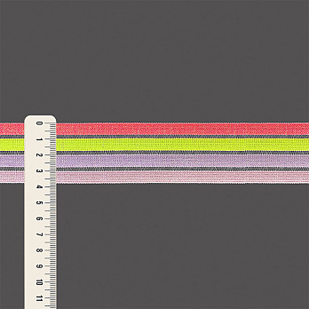 ELÁSTICO LISTRADO VAZADO AYLA 3,8cm PINK/AMARELO/LAVANDA/ROSA/TRANSPINK 25m