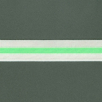 ELASTICO LISTRADO 2,4cm CHAMPAGNE/VERDE NEON 25m