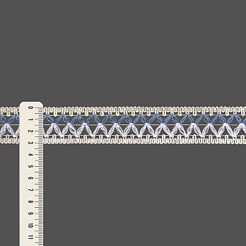 ENTREMEIO X FILIPA 3,1cm CRU/AZUL CÉU/BRANCO 30m