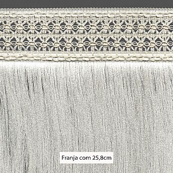 FRANJA MACRAMÊ FLOR 25,8cm CHAMPAGNE 10m