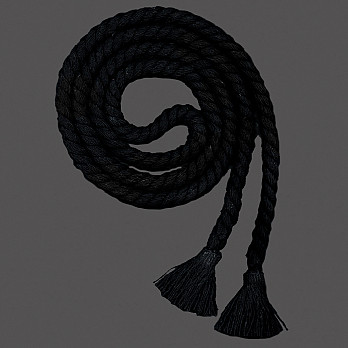 CORDÃO GROSSO 1,2cm COM PINGENTE PRETO 1,8m 1un