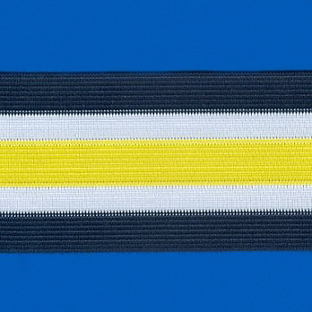 ELÁSTICO LISTRADO 6,3cm AZUL/BRANCO/AMARELO 25m