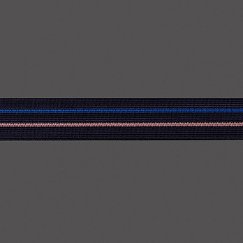 ELÁSTICO LISTRA 3,6cm AZUL GRAFITE/AZUL/ROSÊ VELHO 25m