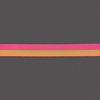 ELÁSTICO LISTRA 2cm PINK/AMARELO/LARANJA NEON 25m