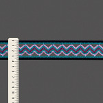 ELÁSTICO ZIG ZAG LISTRADO 3,7cm AZUL ESCURO/VERDE/LAVANDA/UVA GAMA 25m