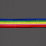 ELÁSTICO MÉDIO LISTRADO 3,9cm VERMELHO/ROSA/AMARELO/VERDE/AZUL ROYAL 25m