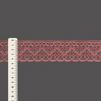 RENDA CORAÇÃO ZIG ZAG CUORE 4,6cm ROSÉ VELHO 30m