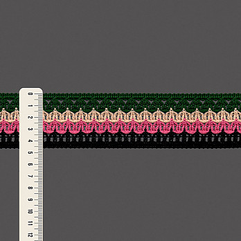 ENTREMEIO CROCHÊ CISSA 4,6cm VERDE/CRU/ROSA/PRETO 30m
