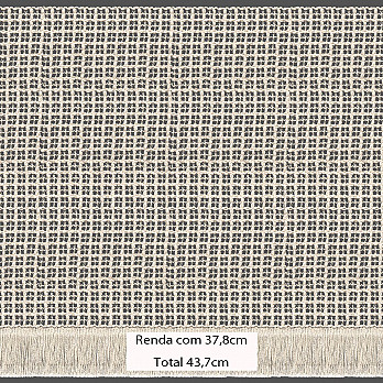 RENDA TRAMADA COM FRANJA 43,7cm CRU 1m