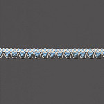 RENDA FLOR BICO 2cm CRU/AZUL CELESTE 30m