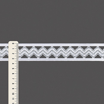 ELÁSTICO ZIG ZAG NÁTALIE 3,5cm BRANCO/PRATA 25m