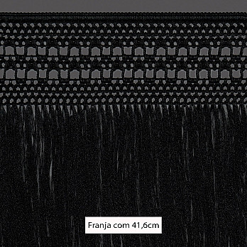 FRANJA MACRAMÊ PALITO 41,6cm PRETO 10m