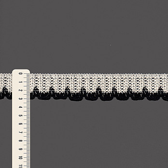 RENDA BICO ONDULADO LEILA 3,1cm CRU/PRETO 30m