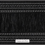 FRANJA ENTREMEIO MACRAMÊ PALITO X 41cm PRETO 10m