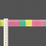 FRANJA LISTRADA 3cm ROSA/VERDE/AMARELO CLARO 10m