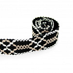 PASSAMANARIA ÉTNICA 2,3cm PRETO/CHAMPAGNE/CAMURÇA CLARO 20m