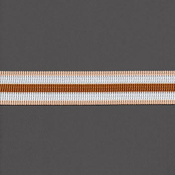 ELÁSTICO PREGA LISTRADO 3,8cm CRU/SEM BENEFICIAMENTO/MOSTARDA 25m
