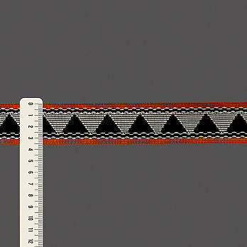 PASSAMANARIA ÉTNICA 3,5cm LARANJA/PRETO/CREME 20m